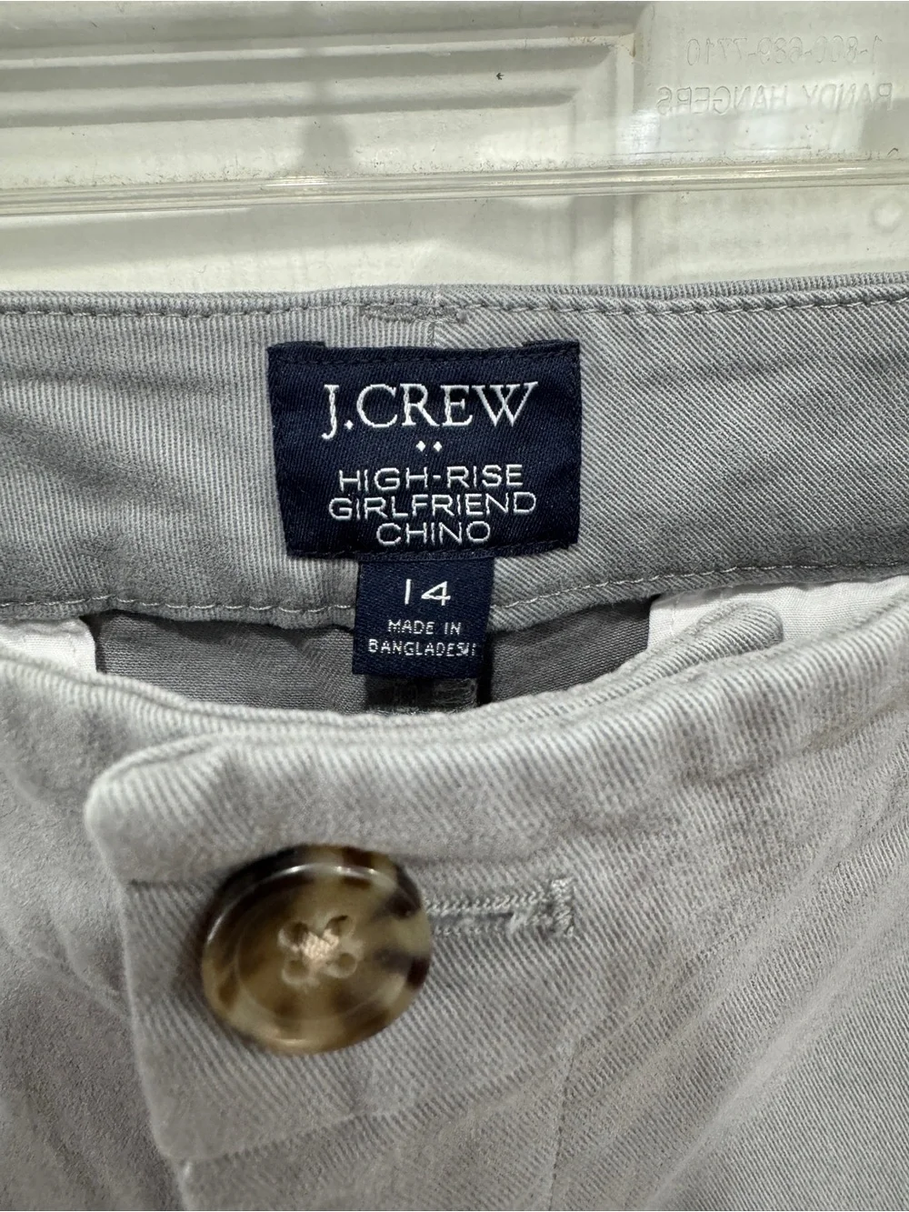 J. Crew Light Gray High-Rise Girlfriend Chino Size 14